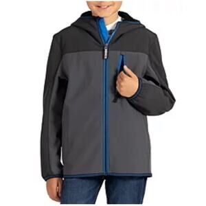 Brand New Gerry Boys XS Falcon Softshell Black Jacket Coat Full Zip Gray Blue